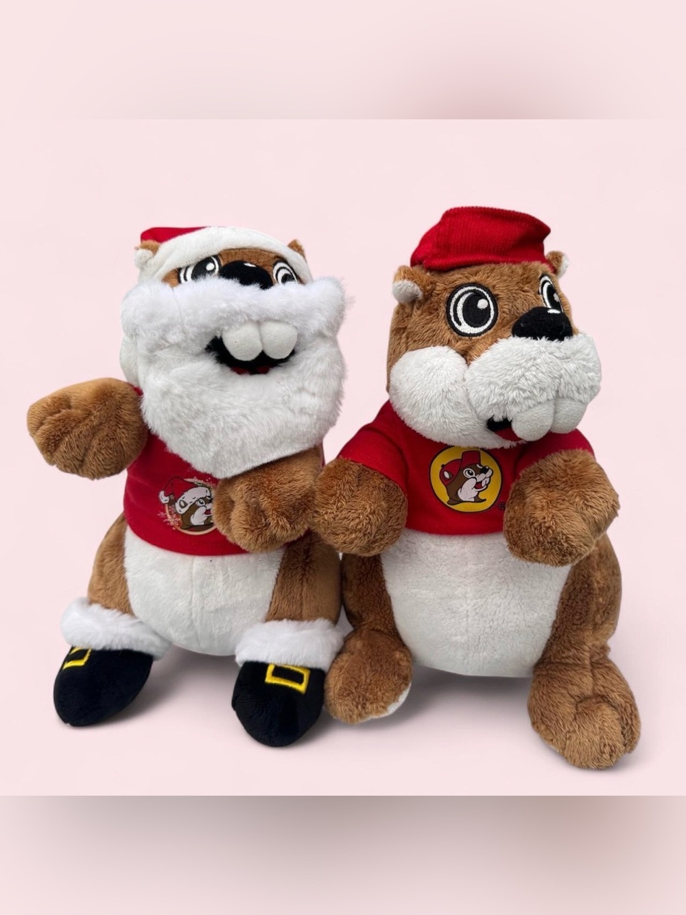 Buc-ee's 10” Holiday Beaver & Original Plush Duo in Brown & Red